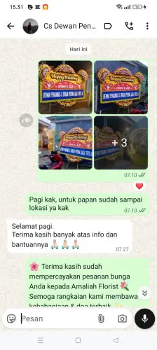 Testimonial Papan Bunga Pernikahan cilegongilir