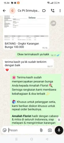 Testimonial Papan Bunga cilegongilir